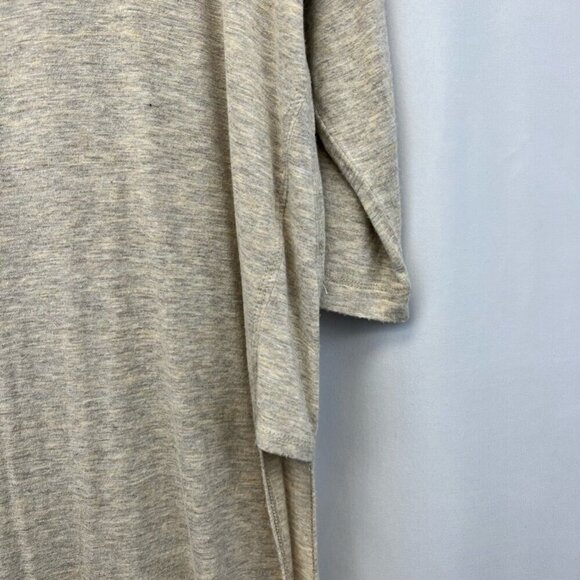 Bluheaven Womens Tunic Top Beige Heathered 3/4 Sleeve Scoop Neck High Low USA L - Picture 9 of 11
